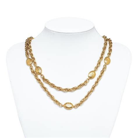 chanel gold tone chain necklace 2017|chanel necklace sale.